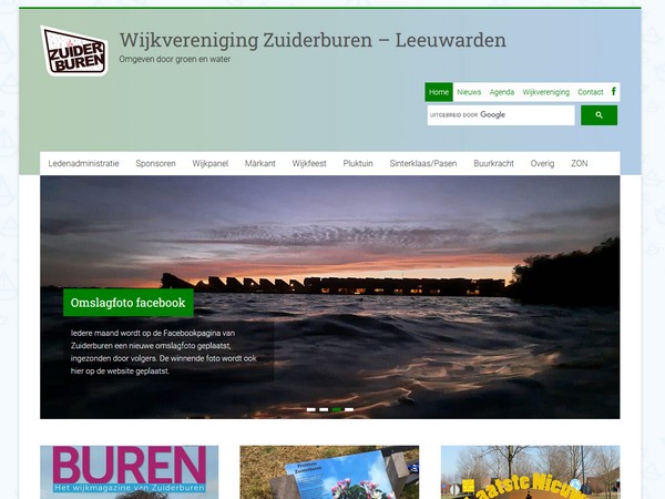 screenshot van de website https://zuiderburen.nl/